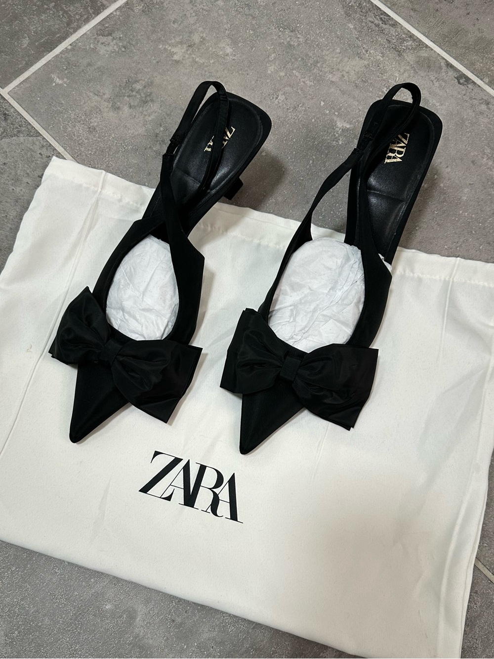 ZARA SLINGBACK HEELS WITH BOW - Picture 10 of 15